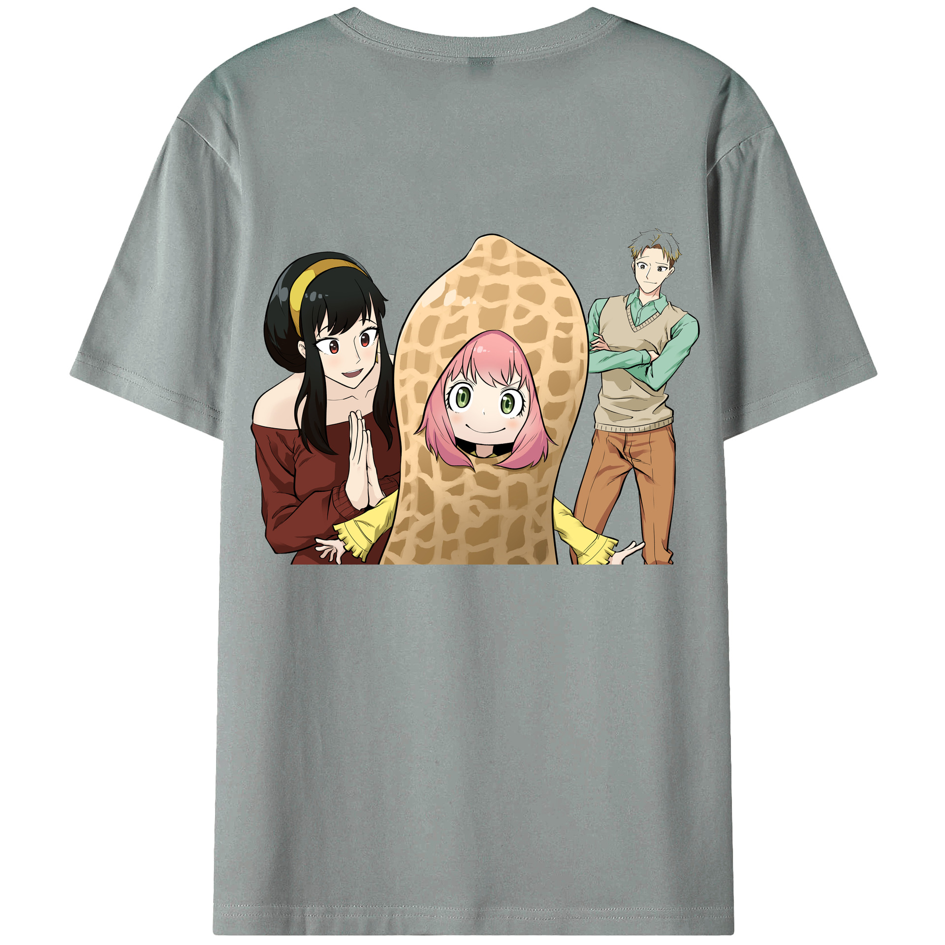 （画像用） SPY×FAMILY间谍家家酒 綿100％ メンズ半袖Tシャツ（バックプリント） 通気性